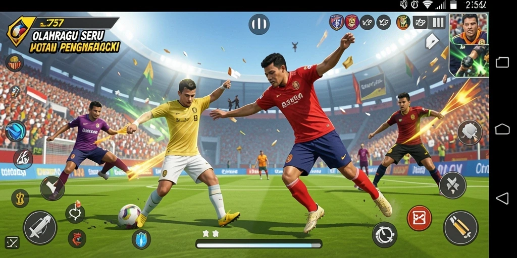 Tampilan gameplay menarik dari 2757 dengan berbagai aksi olahraga.