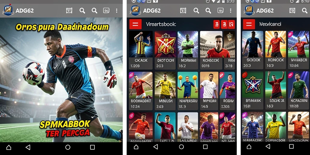 Screenshot utama ADG62 menampilkan pengguna yang sedang menikmati taruhan olahraga.