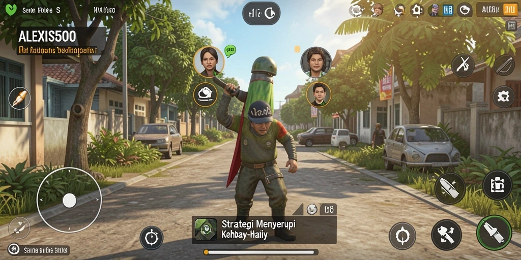 Tangkapan layar utama ALEXIS500 menunjukkan gameplay strategi yang seru.