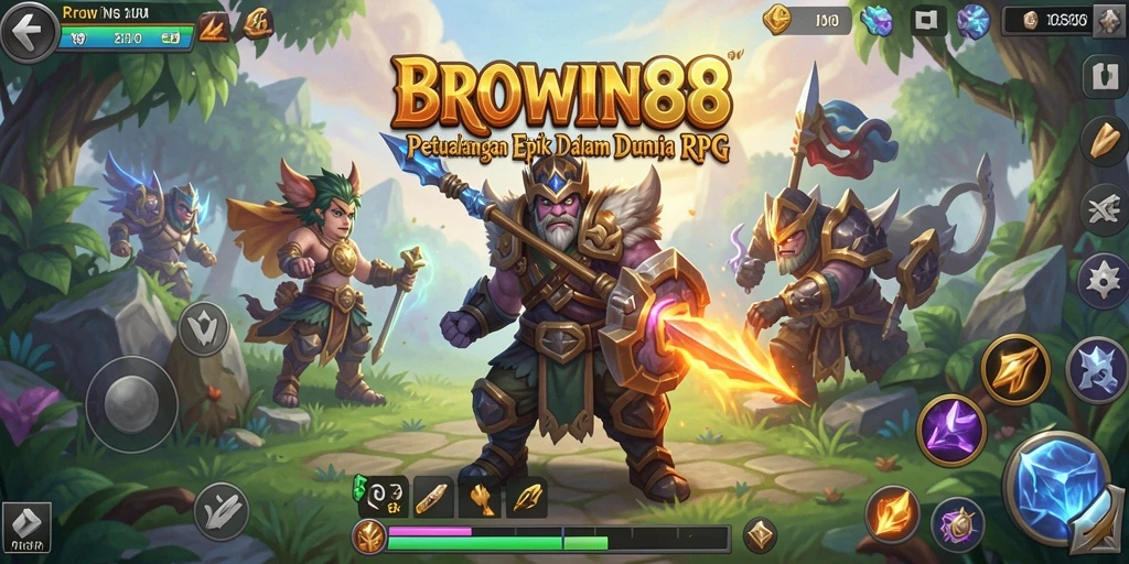 Tampilan epik gameplay BROWIN88 dalam dunia RPG.