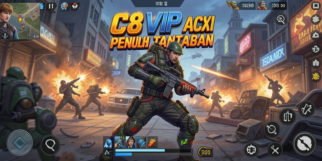 Gameplay C8VIP yang intens dan penuh aksi.