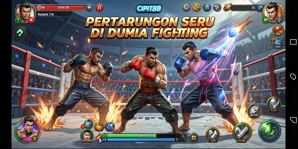 Screenshot menunjukkan pertarungan mendebarkan dalam CIPIT88.