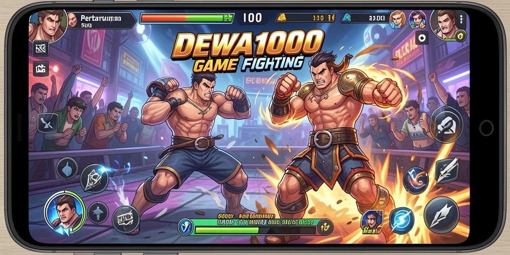 Screenshot menunjukkan karakter bertarung dengan efek visual yang menakjubkan.