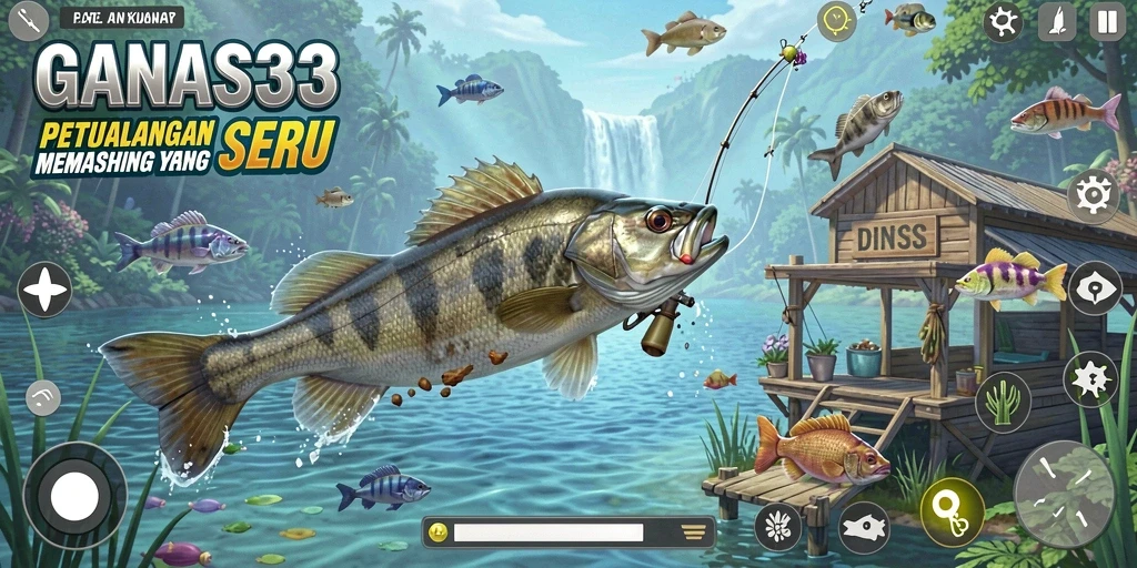Tampilan gameplay seru GANAS33 dengan aksi memancing yang menarik.