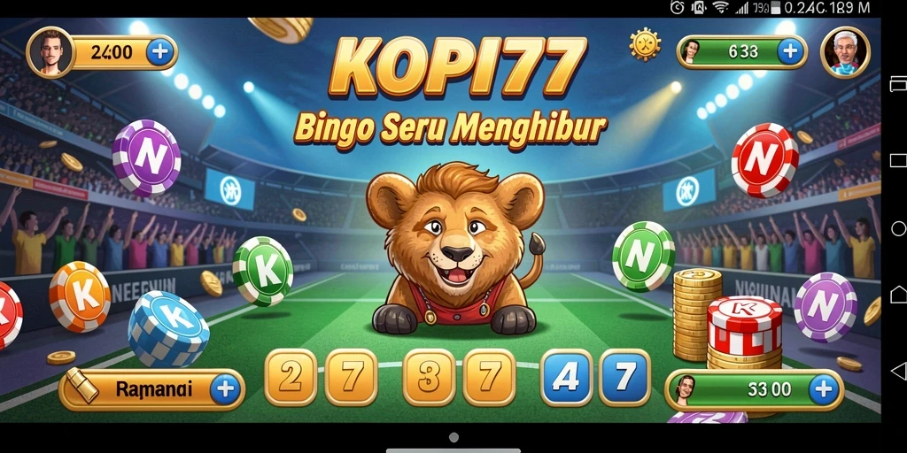 Gambar gameplay KOPI77 dengan suasana Bingo yang seru.