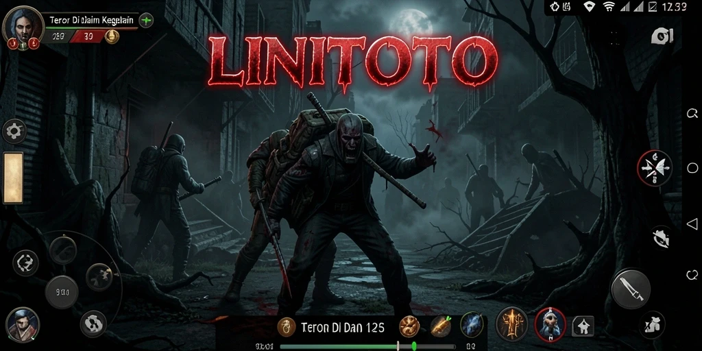 Menampilkan momen menegangkan dari gameplay horor LINITOTO.