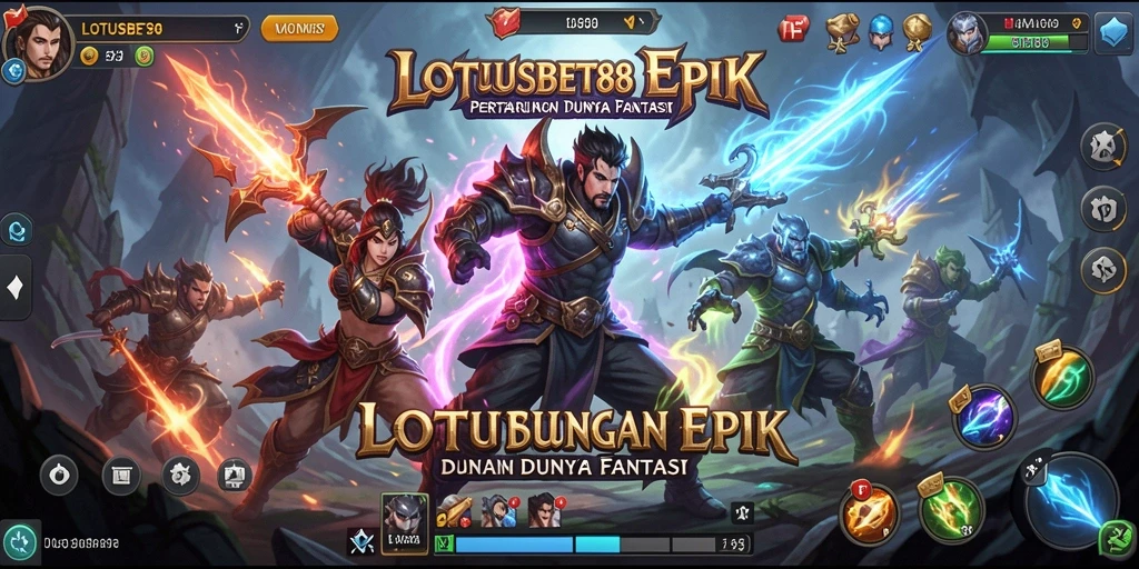 Screenshot menunjukkan aksi pertarungan epik dalam LOTUSBET88.