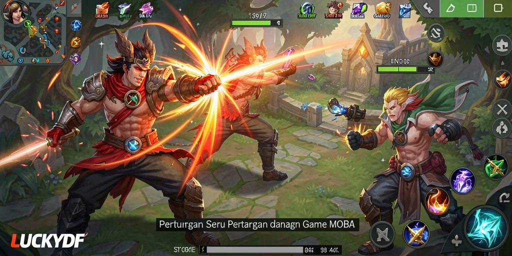 Gameplay seru dari LUCKYDF dengan karakter khas masing-masing.