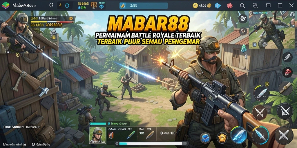 Tampilan seru gameplay MABAR88 dalam aksi Battle Royale.
