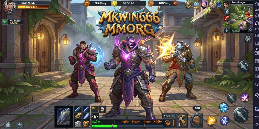Screenshot gameplay <strong>MKWIN666</strong> menampilkan aksi epik dalam pertarungan MMORPG.