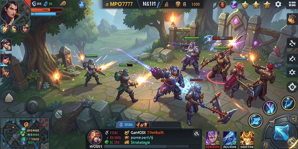 Tangkapan layar MPO777 menunjukkan gameplay MOBA yang mengasyikkan dan penuh strategi.