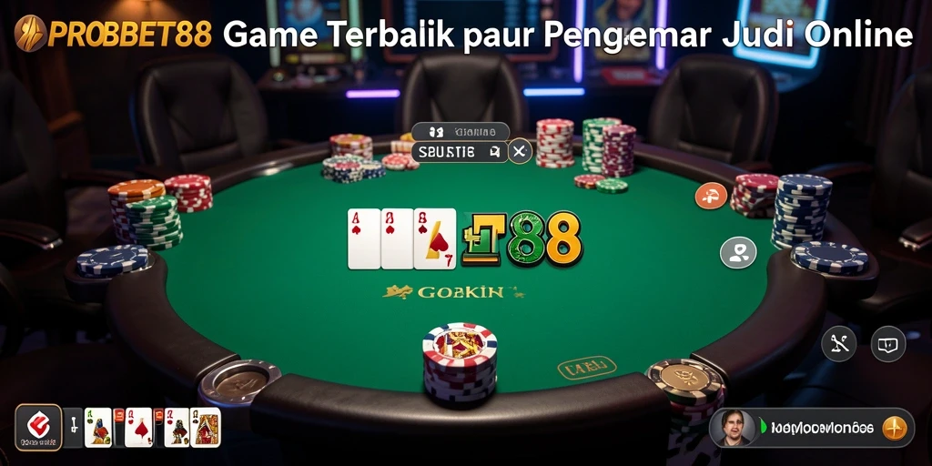 Tampilan gameplay Poker yang menarik dan seru di PROBET88.