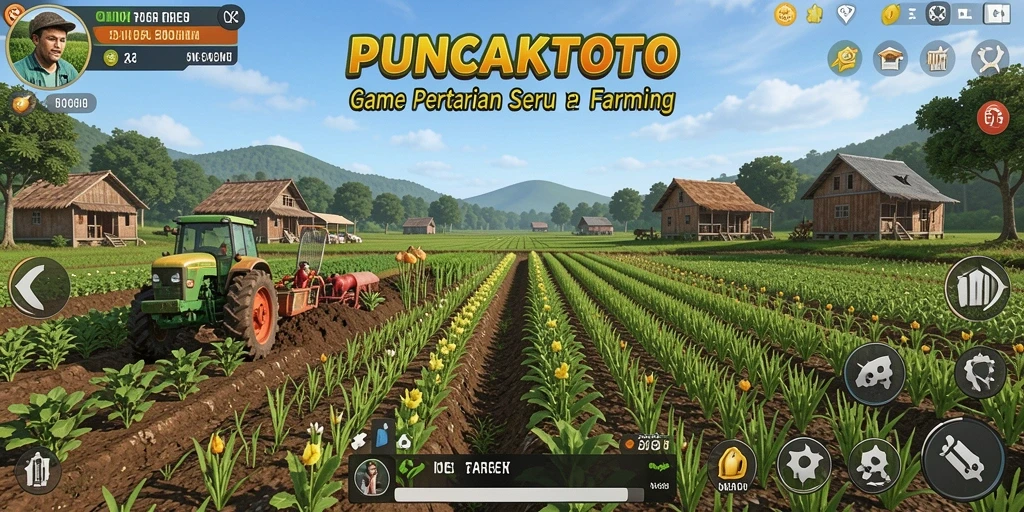 Tampilan gameplay PUNCAKTOTO yang menampilkan aktifitas bertani.