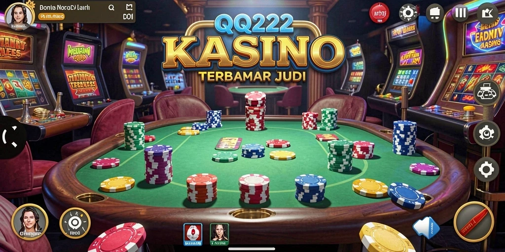 Screenshot gameplay QQ222 menunjukkan momen seru di Kasino virtual.