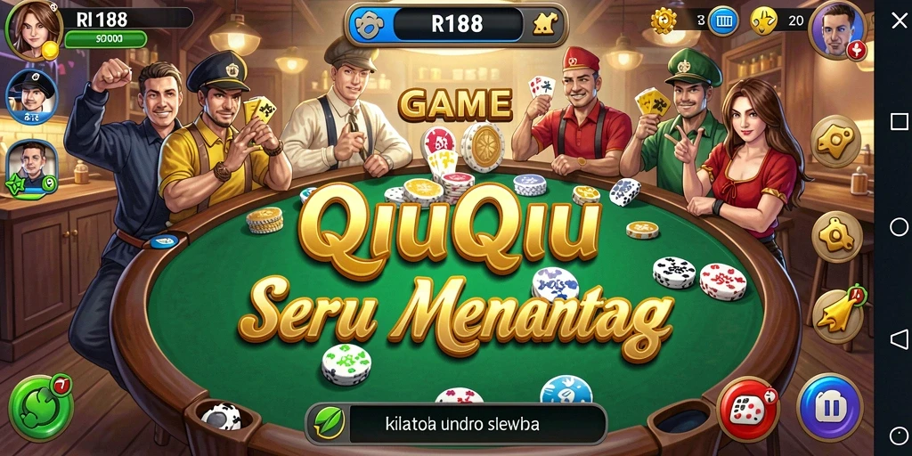 Tampilan utama gameplay QiuQiu RI188 yang seru dan dinamis.