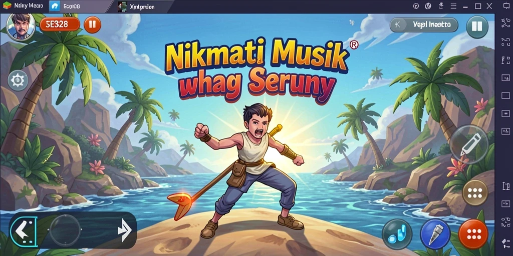 Tampilan gameplay SE328 dengan berbagai tantangan musik yang seru.