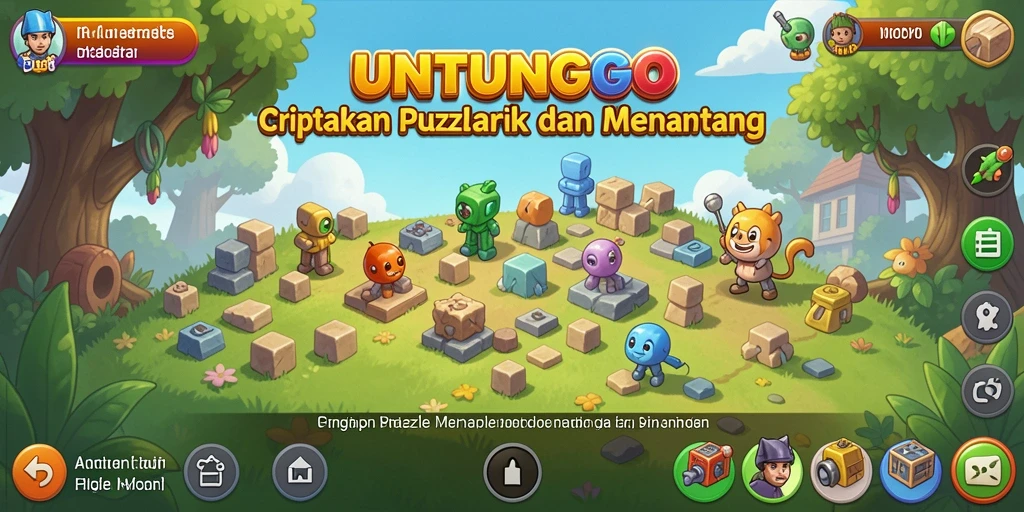 Screenshot gameplay UNTUNGGO menampilkan tantangan puzzle yang menarik.